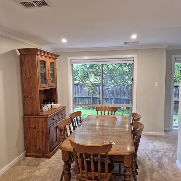Freshly painted open-plan dining room